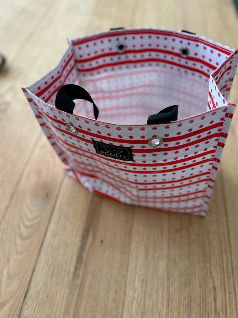 Scout Pink and White Dot & Stripe Tote